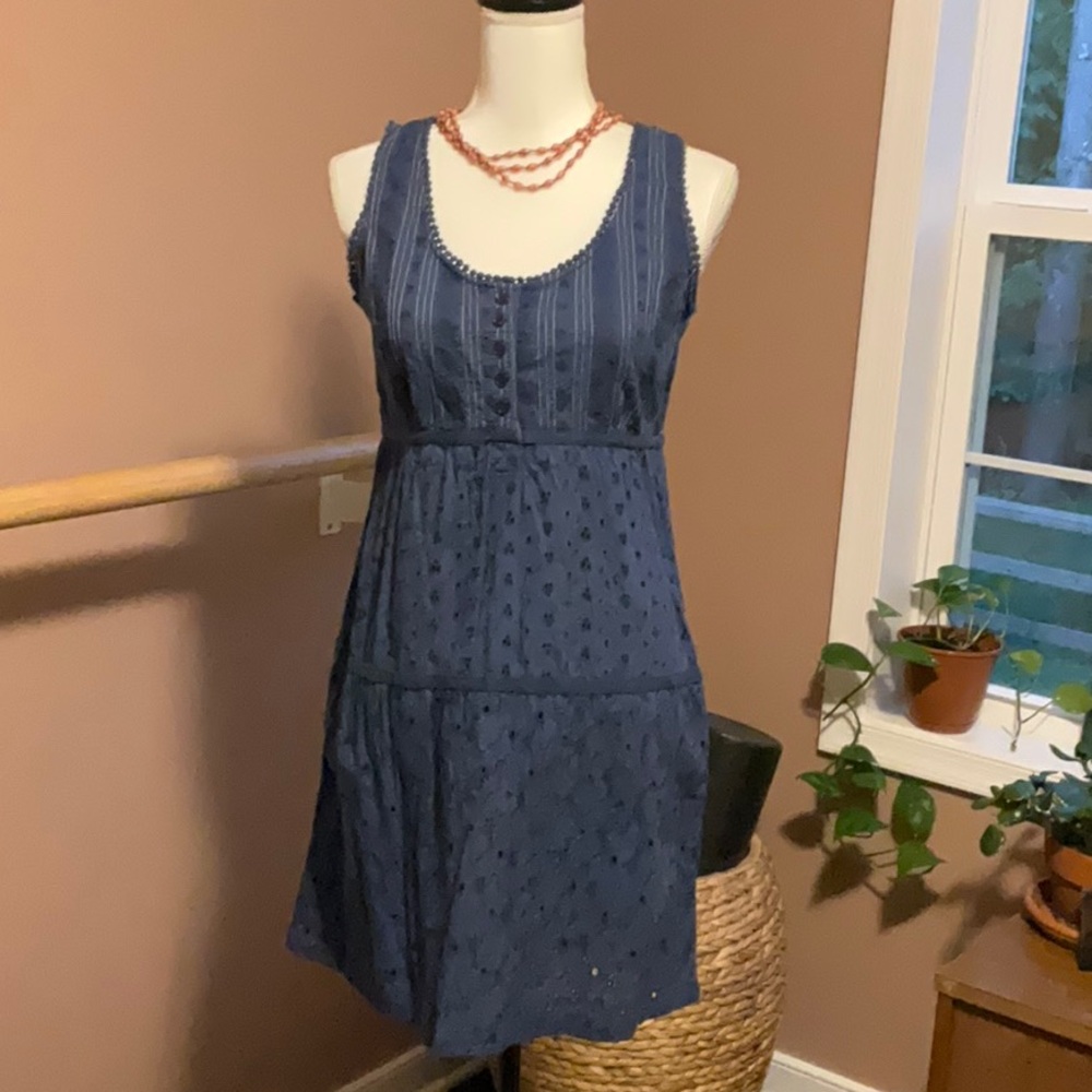 Prana blue eyelet dress S
